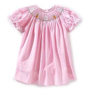 Edgehill Collection Round Neck Smocked Easter Bunny Bishop Dress
